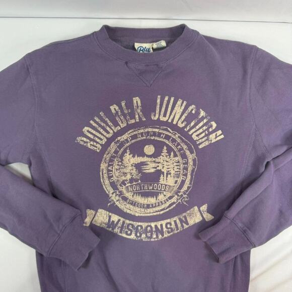 Vintage Blue 84 North Wood Wisconsin Sweatshirt Size Small - Picture 1 of 4
